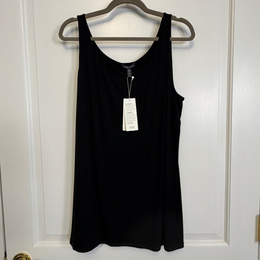 Eileen Fisher Long Tank Women XL Black